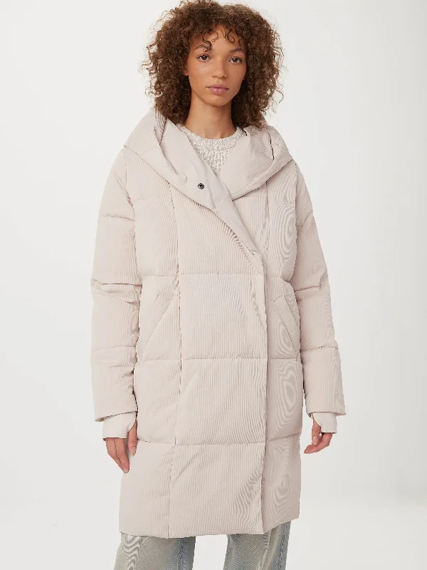 Unique Women's Fashion Pieces The Ribbed Hygge Puffer Coat in Grey Morn