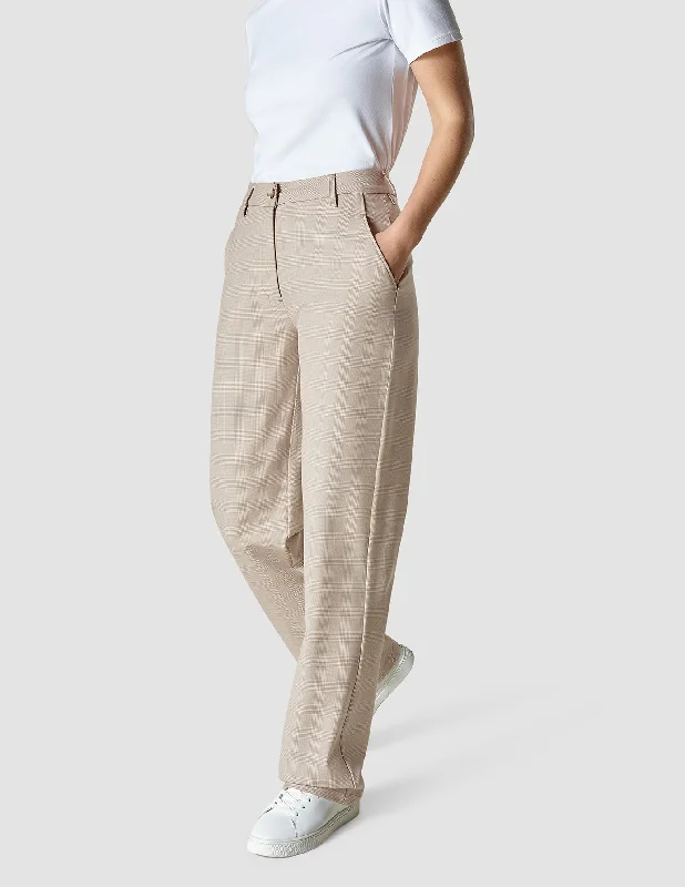 Women's Clothes For The Office Essential Pants Straight Toffee Check