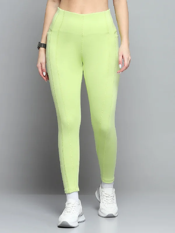 Women's Clothing Online Women Green Solid Regular Fit legging