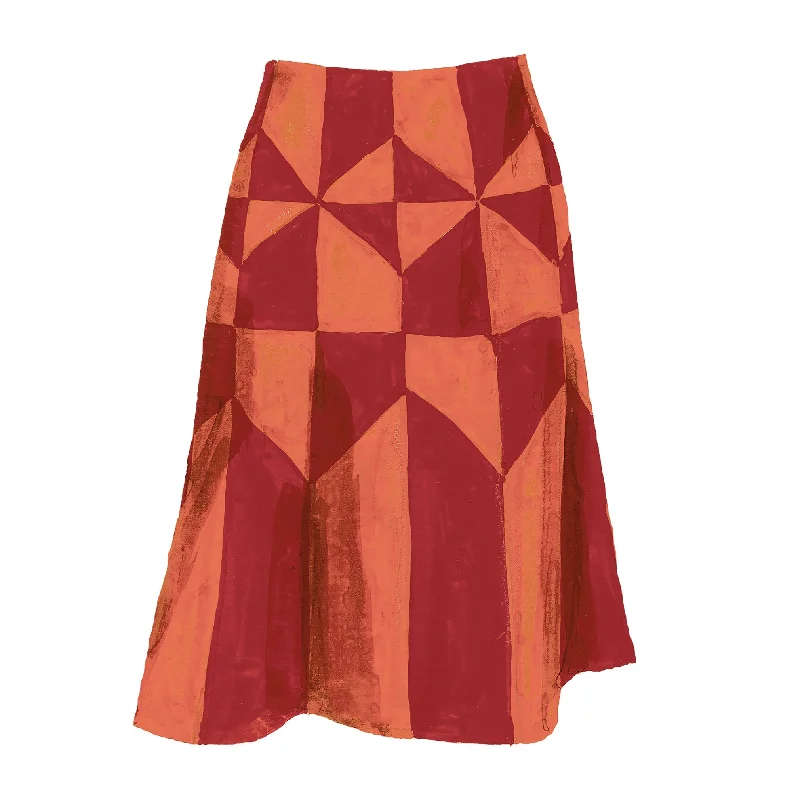 Luxury Women's Clothes Greenwich Village Suede Patchwork Skirt