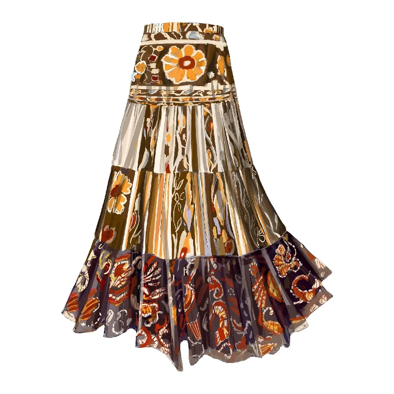 Women's Active Clothing Florentina Ikat Maxi Skirt