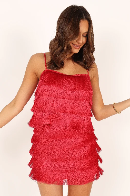 Women's Clothing Brands Rara Fringe Skirt - Red