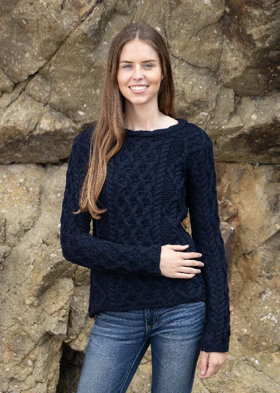 Best Clearance Sales Right Now IrelandsEye Lambay Aran Sweater | Navy