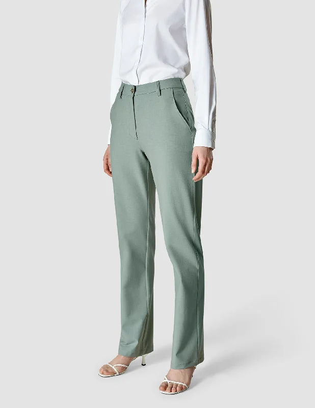 Bundle Offer Essential Pants Straight Calm Green Melange