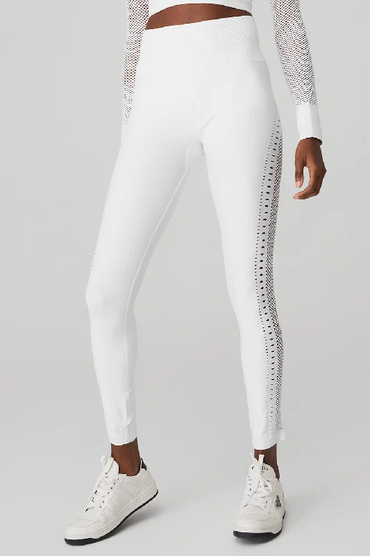 Women's Party Outfit Seamless High-Waist 7/8 Open Air Legging - White