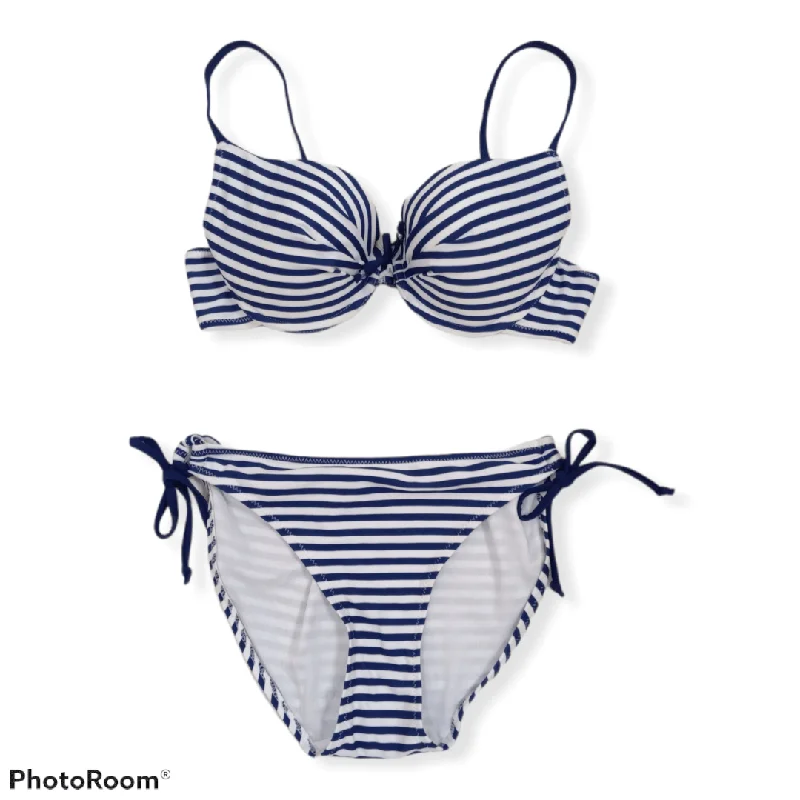 Comfortable Outfit For Women Blue & White Stripes Bikini