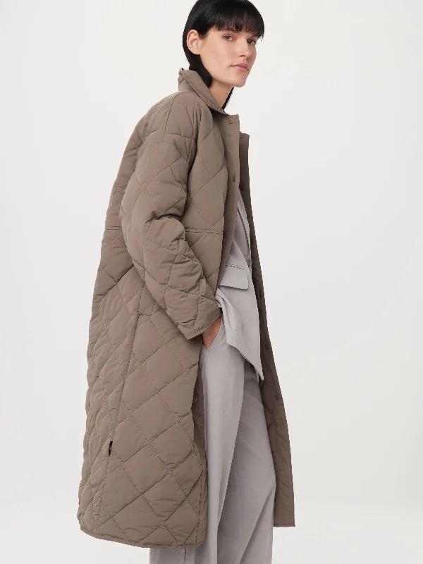 Top 10 Women's Online Clothing Stores The Skyline Maxi Jacket in Dark Taupe