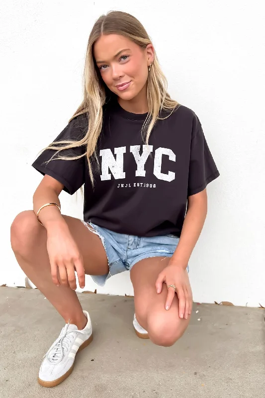 Women's Casual Wear Outfit NYC Tee Washed Black