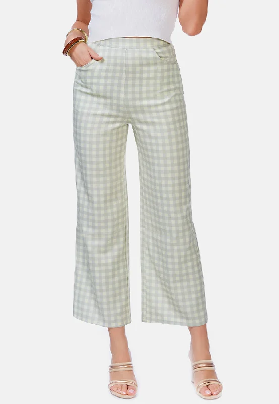 Women Clothes Watercolour Checks Stretchable Pants