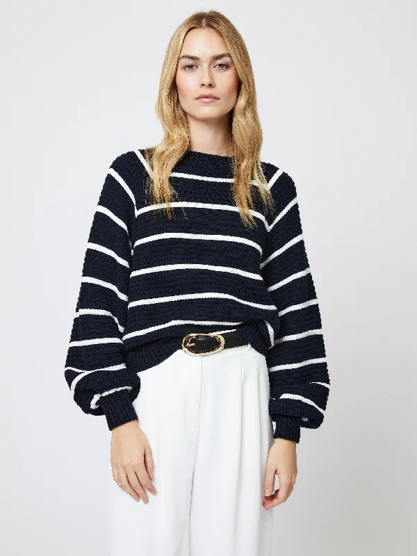 Women's Clothing For Outdoor Events Lily Mozart Striped Crewneck Sweater