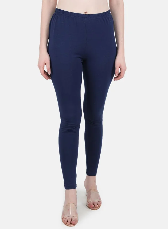 Online Clothing Boutiques Women Blue Solid Legging