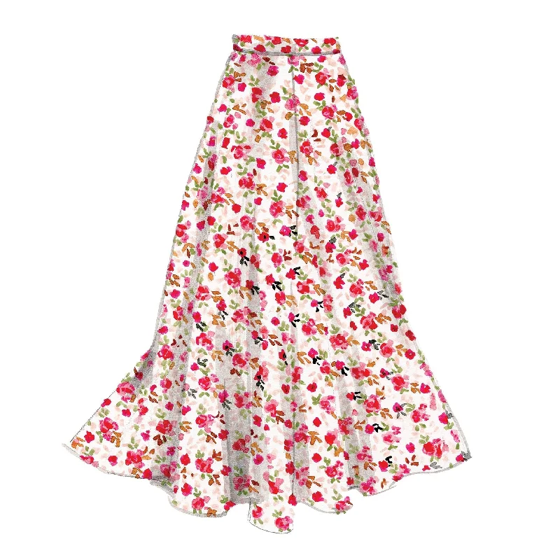 Women's Holiday Clothing 1940s Rose Circle Skirt