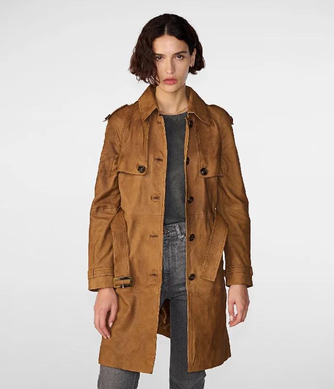 Versatile Women's Fashion Mary Long Single Breasted Trench