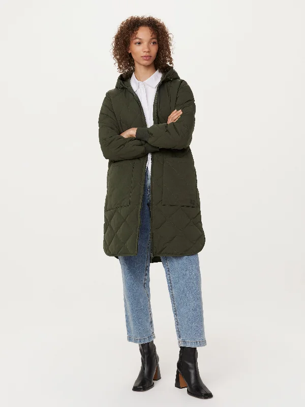 Women's Street Style Casual Wear The Skyline Maxi Hooded Coat in Rosin