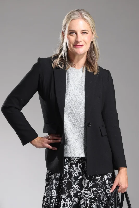 Women's Clothing With Trendy Designs Textured Tailoring Jacket | Black | 4701ZZ