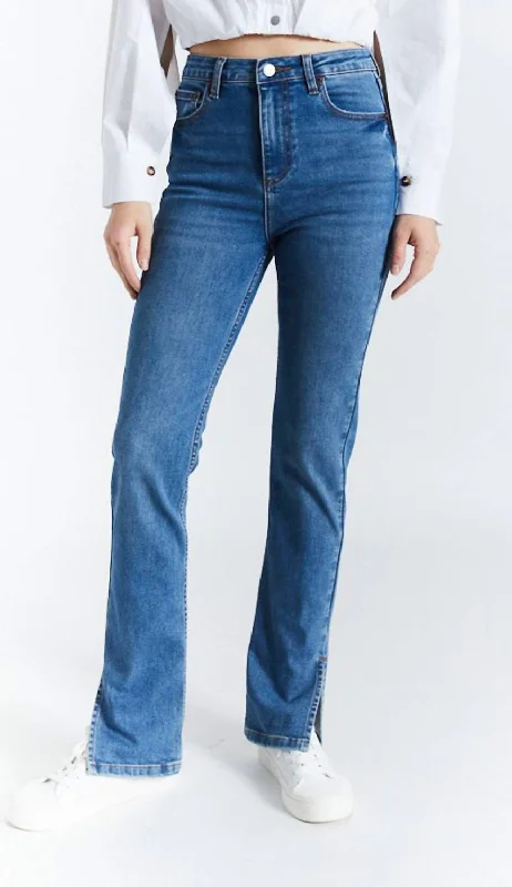 Trendy Boutiques Online High-Rise Straight Jeans In Arkin Medium Dark Wash