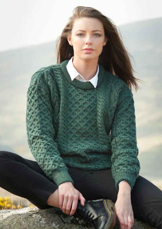 Women's Clothes For Special Occasions Inis Mor Aran Sweater | Green