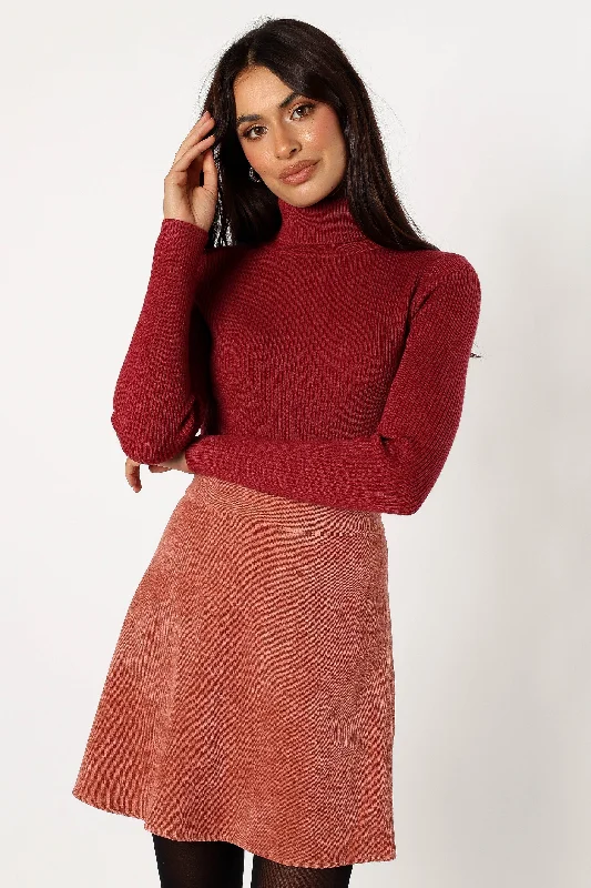 Women's Trendy Clothing Tammy Cord Skirt - Brick