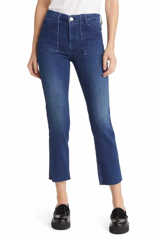 Clothes Women Le High Straight Trapunto Jeans In Aurora