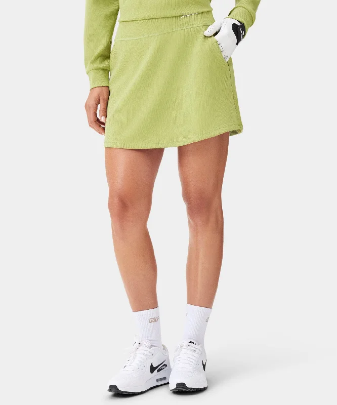 High-End Women's Apparel Sheen Green Air Skirt